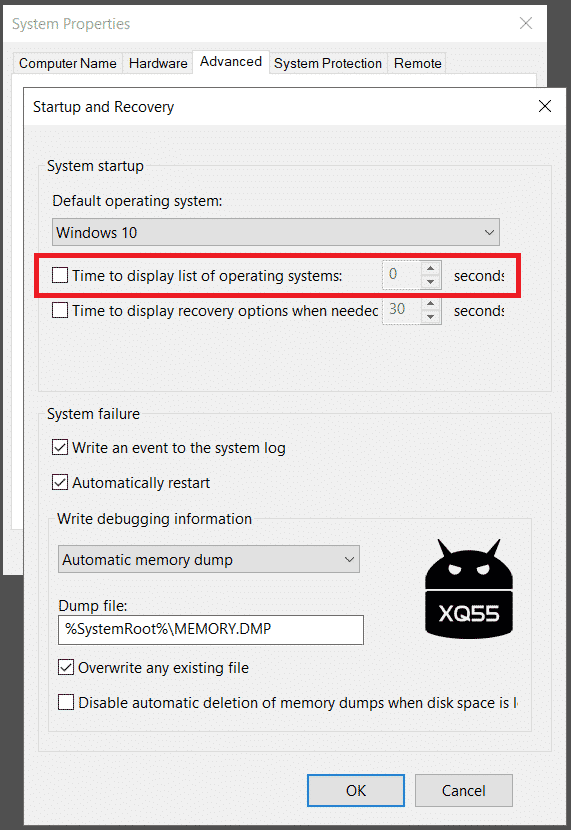 XQ55 Time to display list of operating system 2